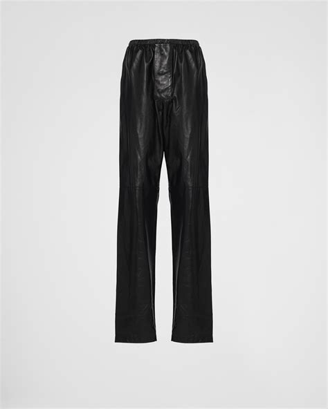 prada womens leather trousers|Prada trousers men.